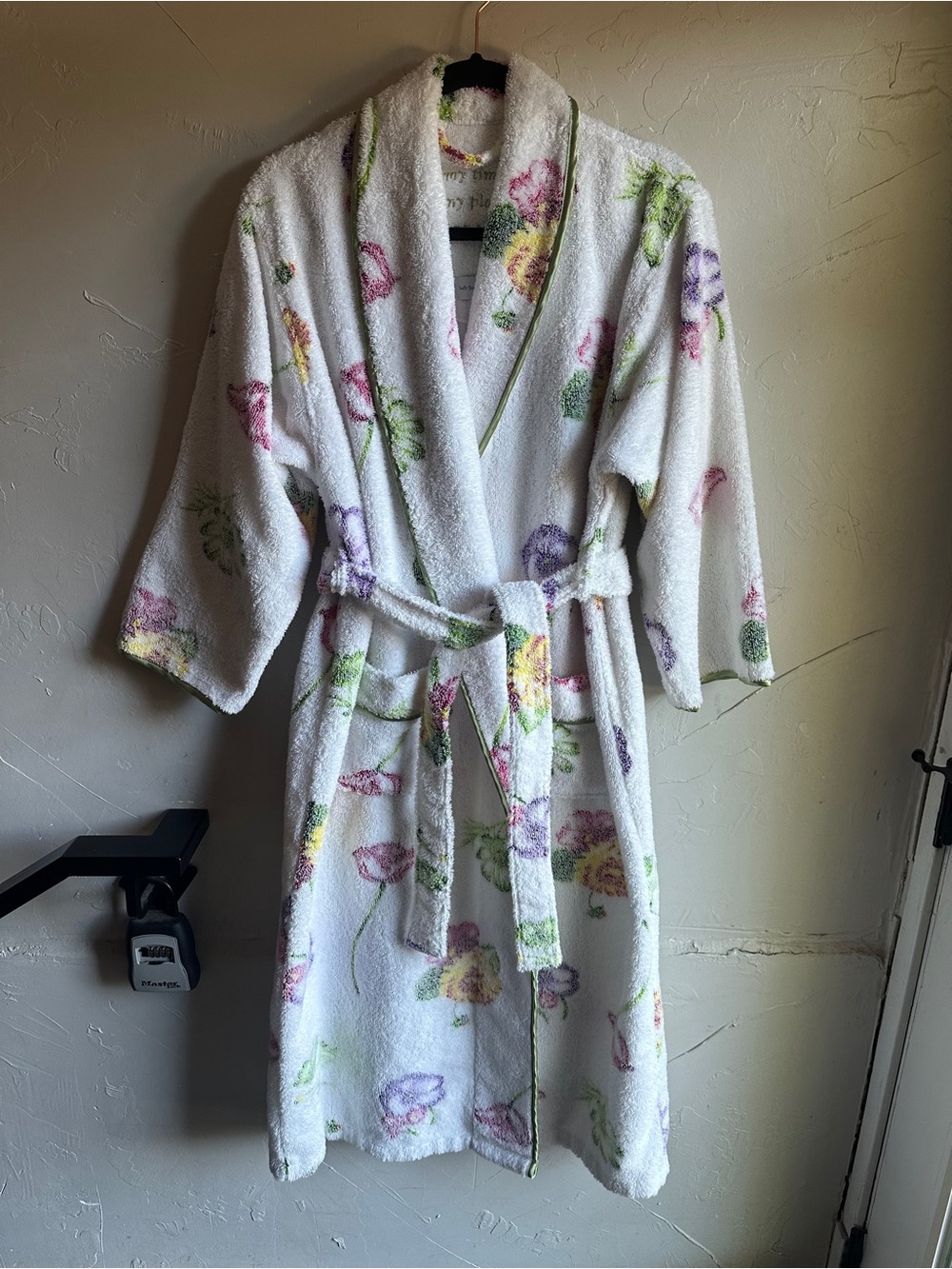 Soft Surroundings Floral Terry Cloth Robe Cottagecore Spa Garden Romantic S